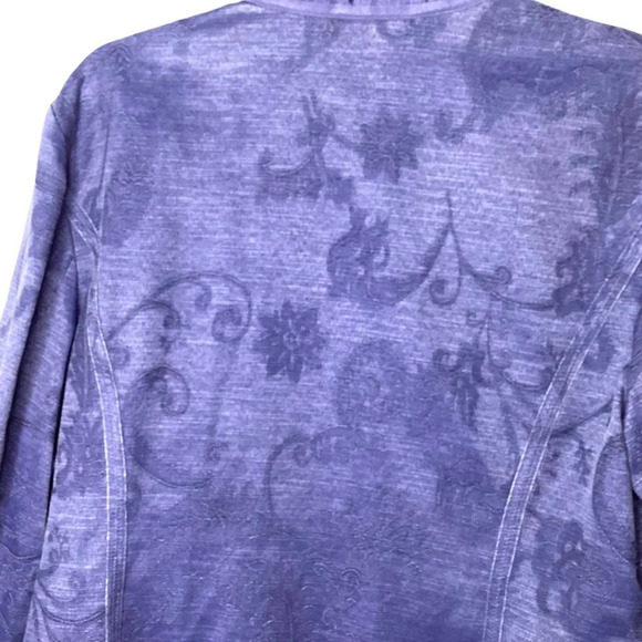 Chicos Chambray Blazer Jacket Open Front - Picture 5 of 7